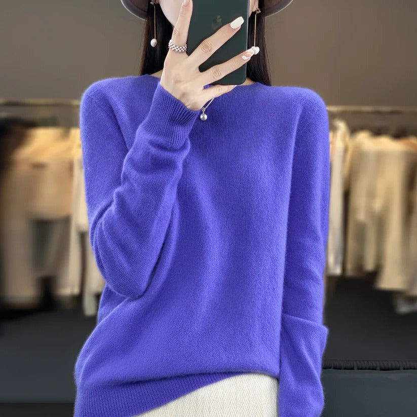Women's Crewneck Cashmere Jumper - Pullover Style