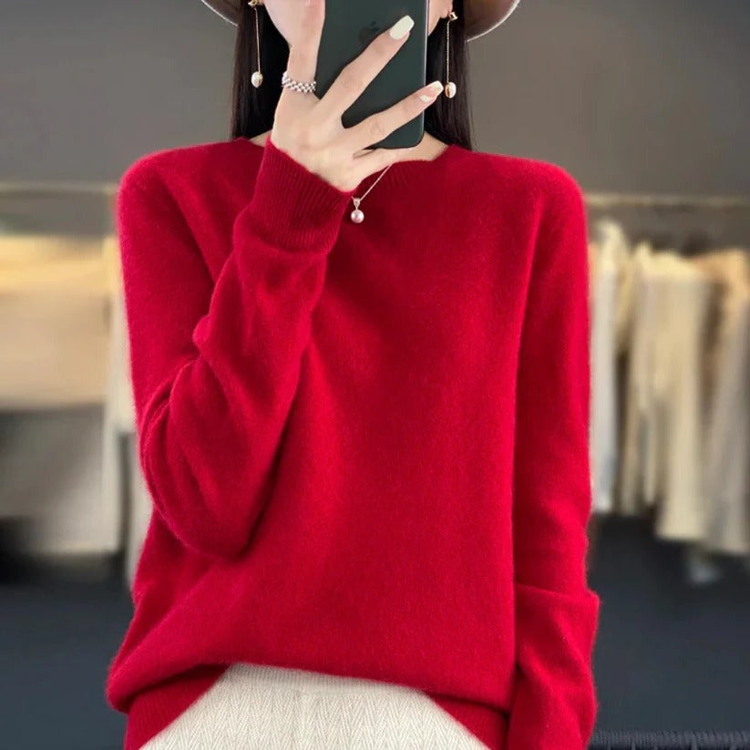 Women's Crewneck Cashmere Jumper - Pullover Style