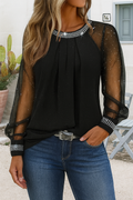 Women's Dazzling Sequin Mesh Top
