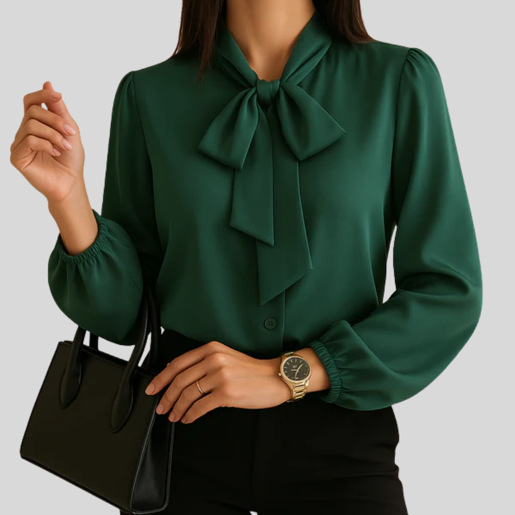 Women's Elegant Bow-Detail Blouse – Versatile & Stylish Top
