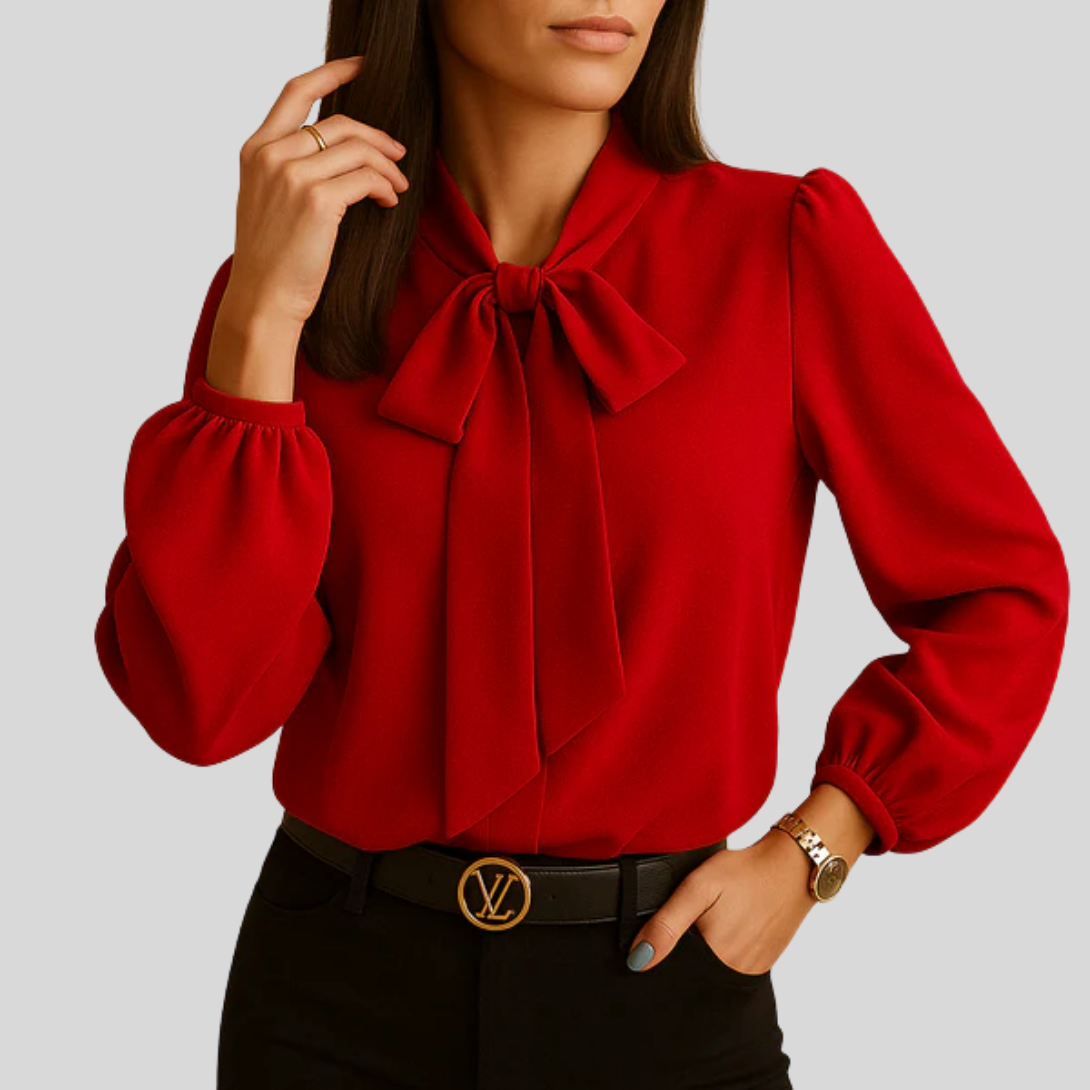 Women's Elegant Bow-Detail Blouse – Versatile & Stylish Top