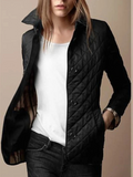 Women's Elegant Quilted Jacket with Classic Turned-Down Collar