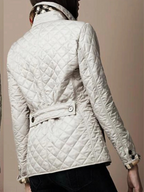 Women's Elegant Quilted Jacket with Classic Turned-Down Collar