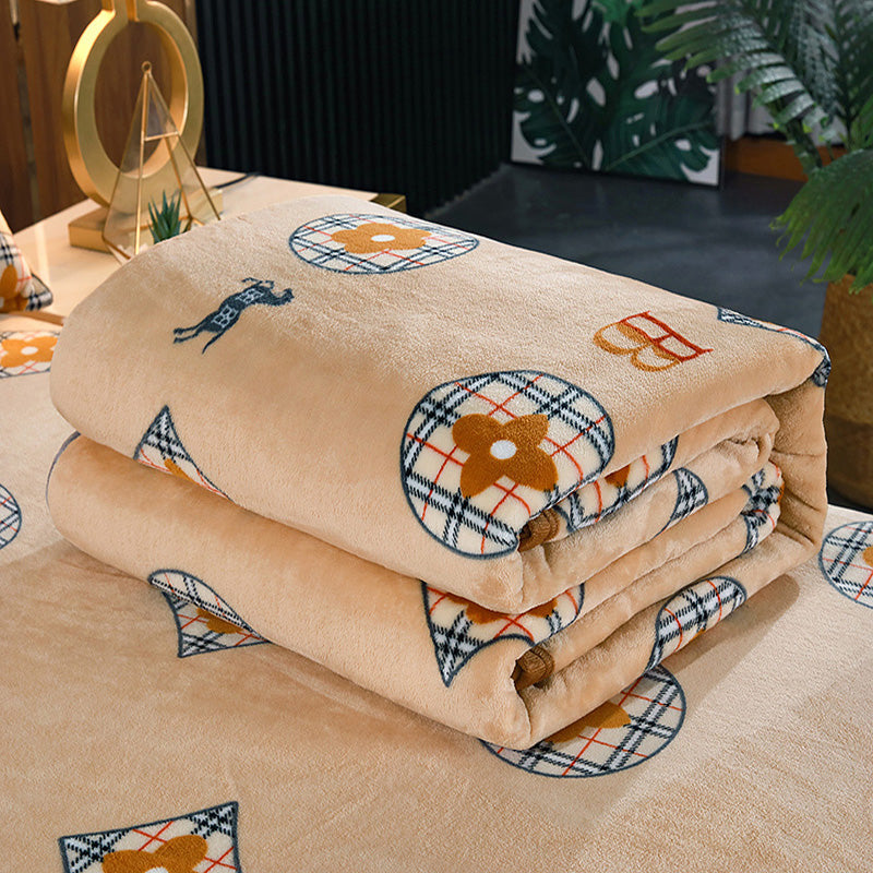 Women's Elegant Snuggle Blanket in Soft Knit with Geometric Pattern