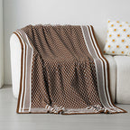 Women's Elegant Snuggle Blanket in Soft Knit with Geometric Pattern