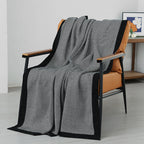 Women's Elegant Snuggle Blanket in Soft Knit with Geometric Pattern