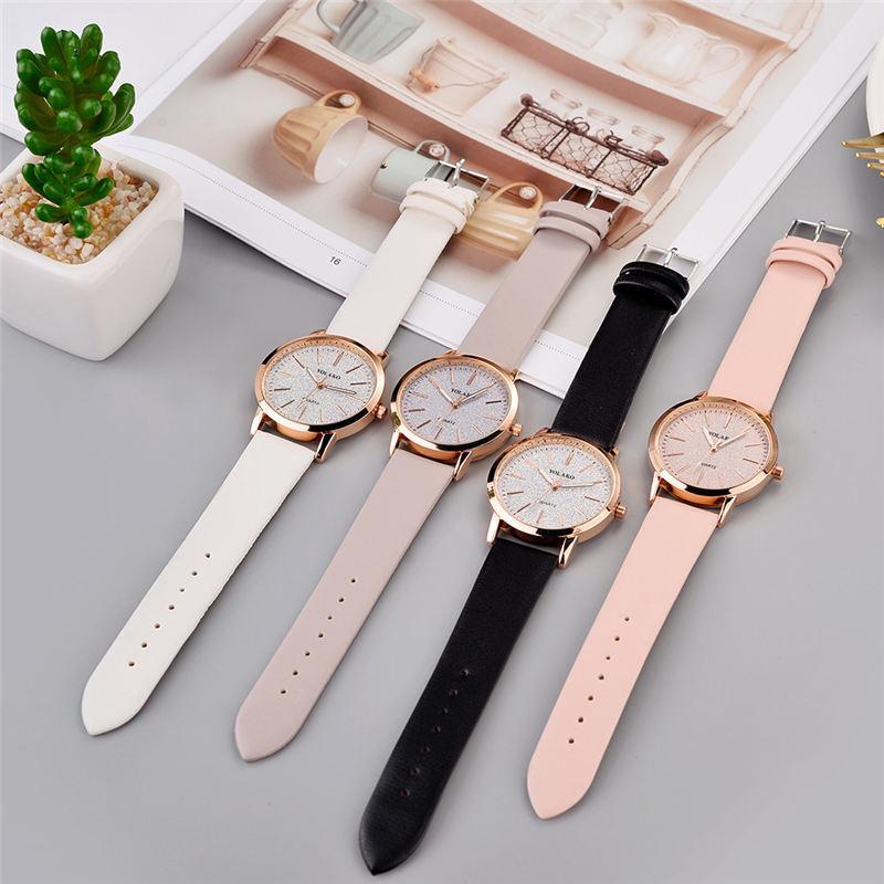 Women's Geneva Faux Leather Analogue Quartz Watch