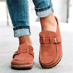 Women's Retro Buckle Flat Mules for Effortless Style