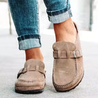 Women's Retro Buckle Flat Mules for Effortless Style