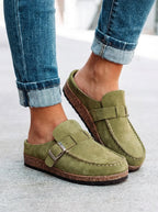 Women's Retro Buckle Flat Mules for Effortless Style