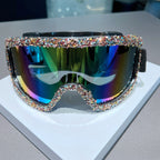 Women's Ski Goggles with Sparkling Crystal Decoration
