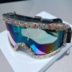 Women's Ski Goggles with Sparkling Crystal Decoration