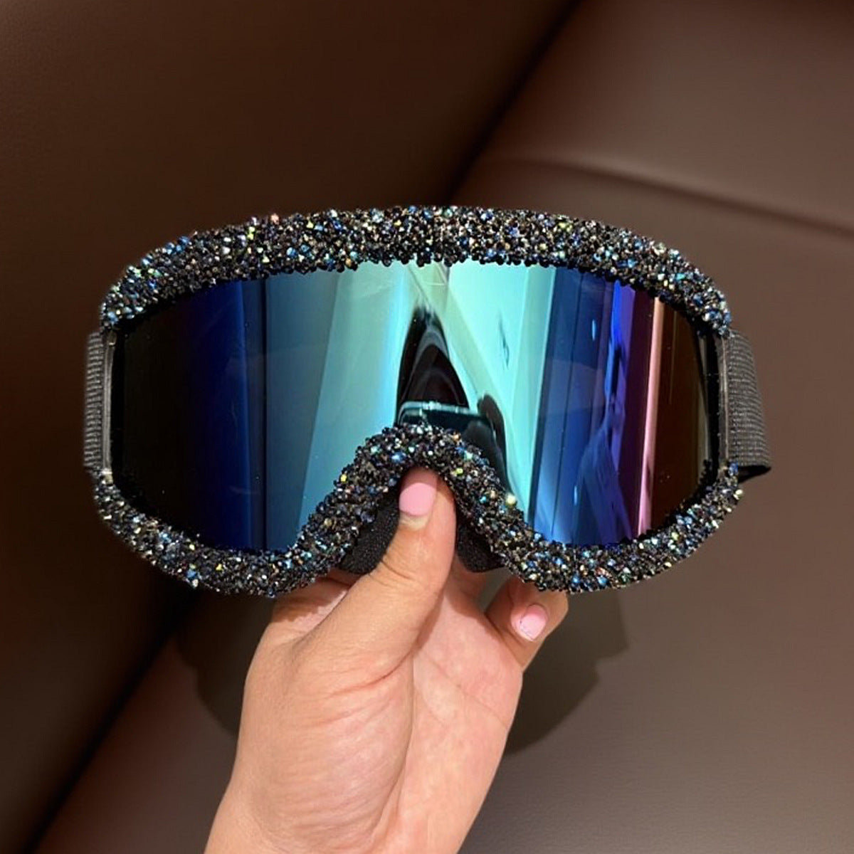 Women's Ski Goggles with Sparkling Crystal Detailing
