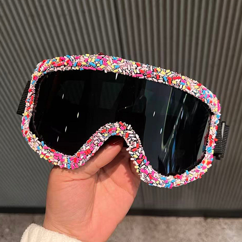 Women's Stylish Ski Goggles with Unique Decor
