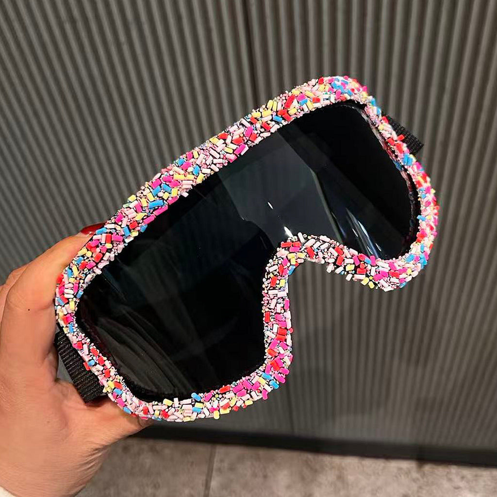 Women's Stylish Ski Goggles with Unique Decor