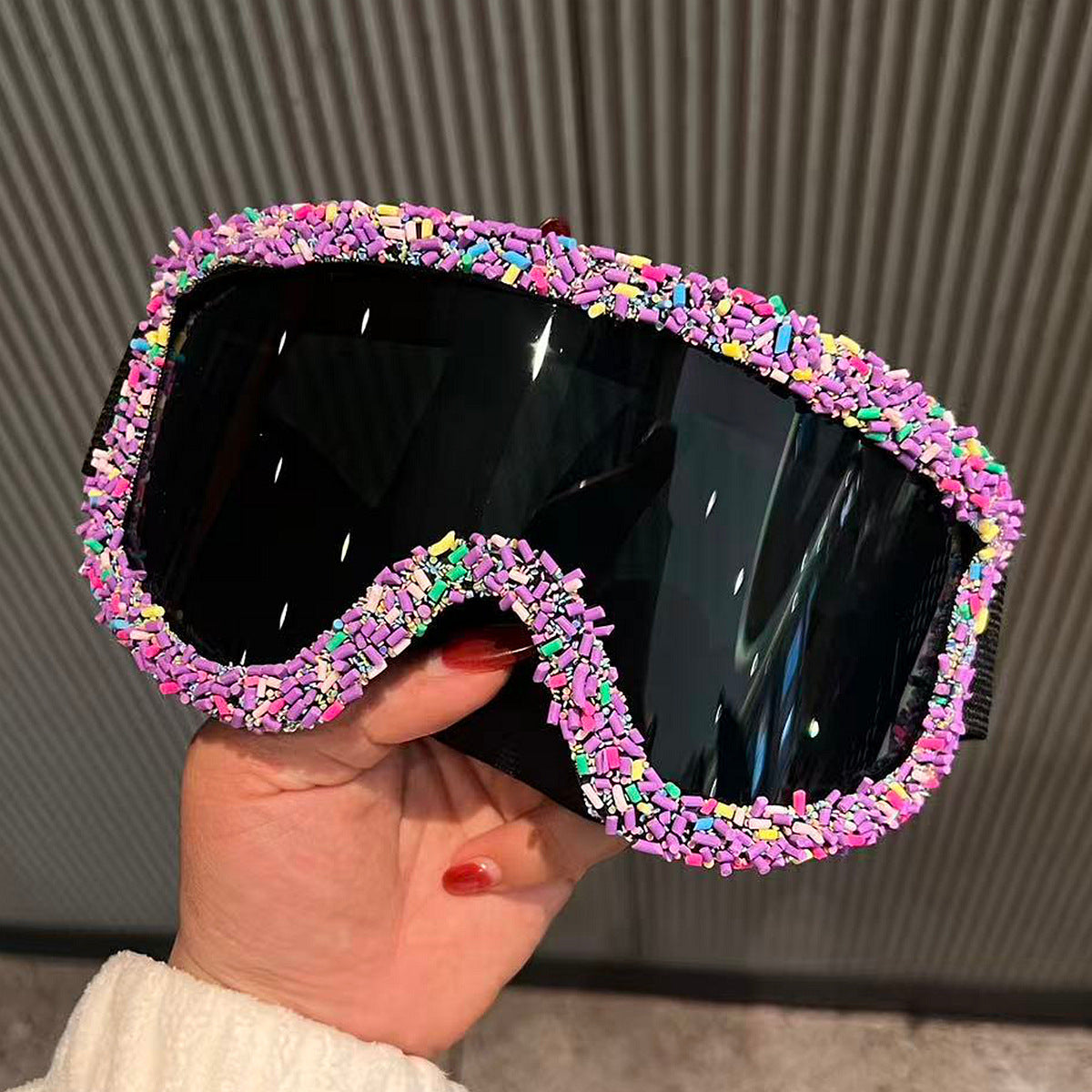 Women's Stylish Ski Goggles with Unique Decor