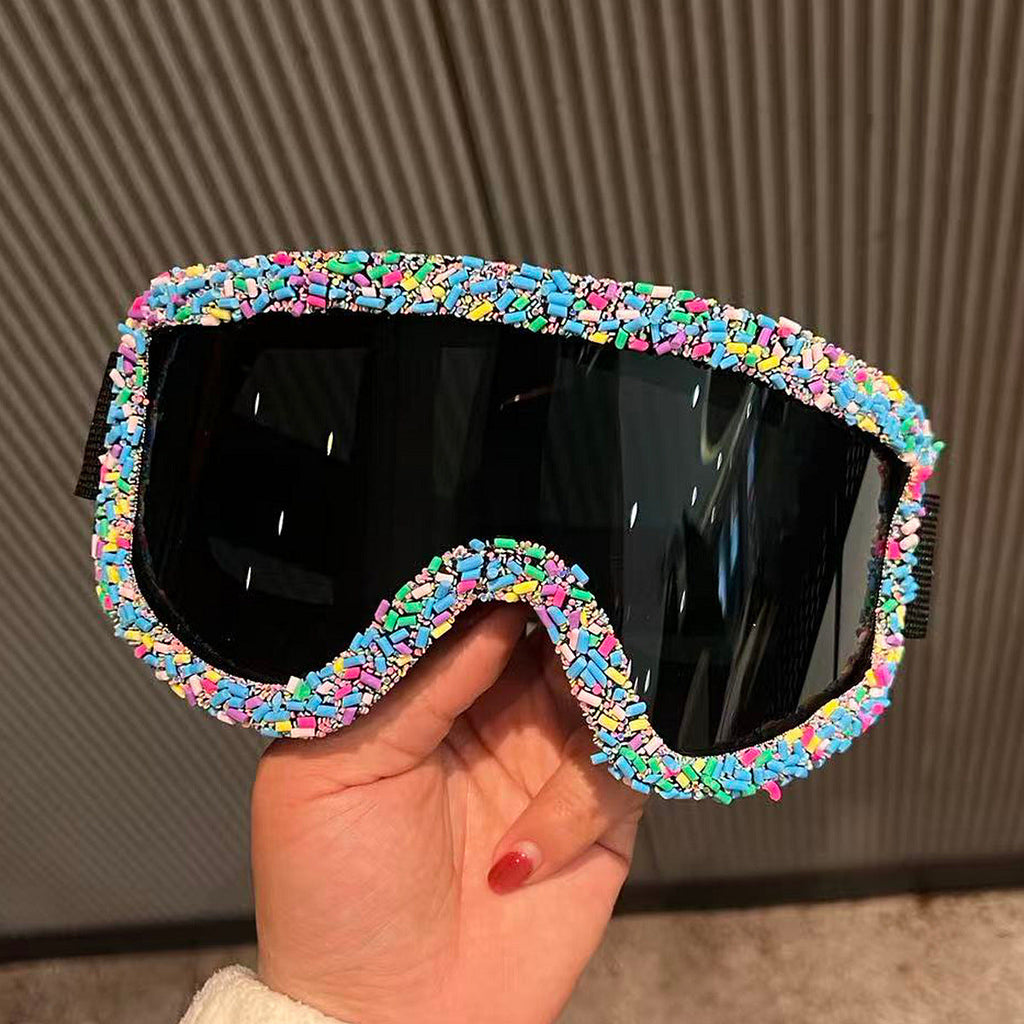 Women's Stylish Ski Goggles with Unique Decor