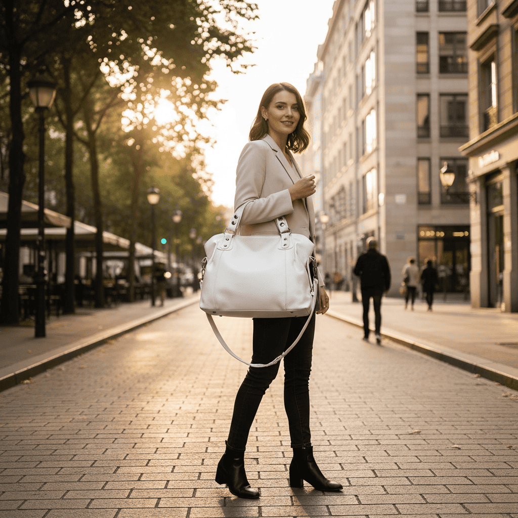 Women's Tote Bag with Soft Faux Leather Feel and Practical Multiple Compartments