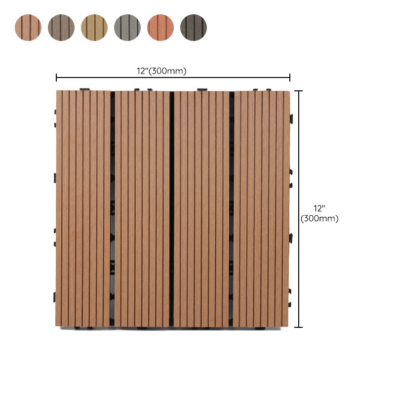 Wooden Floor Tile Solid Colour Click Lock Non-Slip Outdoor Decking