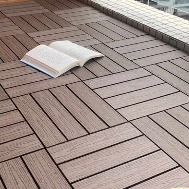Wooden Floor Tile Solid Colour Click Lock Non-Slip Outdoor Decking
