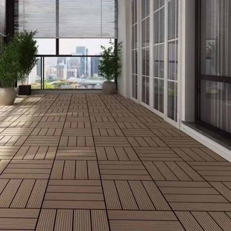 Wooden Floor Tile Solid Colour Click Lock Non-Slip Outdoor Decking