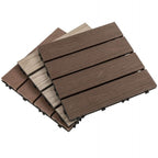 Wooden Floor Tile Solid Colour Click Lock Non-Slip Outdoor Decking
