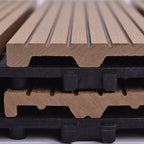 Wooden Floor Tile Solid Colour Click Lock Non-Slip Outdoor Decking