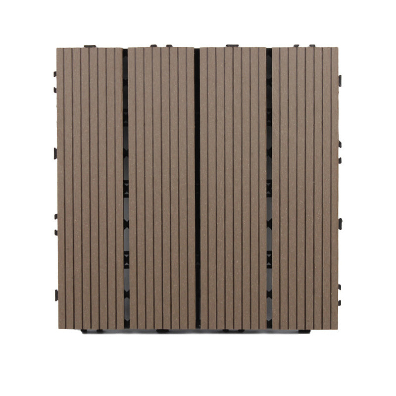 Wooden Floor Tile Solid Colour Click Lock Non-Slip Outdoor Decking