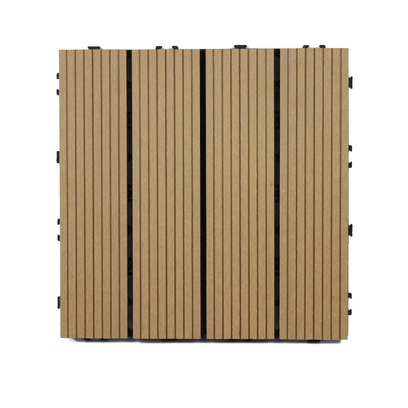 Wooden Floor Tile Solid Colour Click Lock Non-Slip Outdoor Decking