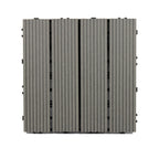 Wooden Floor Tile Solid Colour Click Lock Non-Slip Outdoor Decking