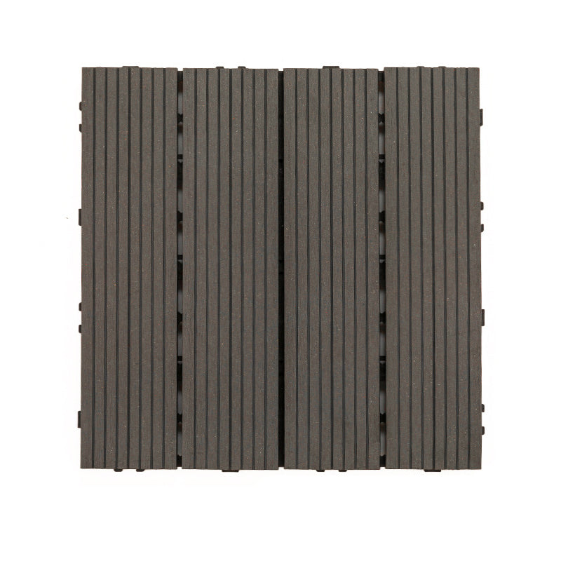 Wooden Floor Tile Solid Colour Click Lock Non-Slip Outdoor Decking
