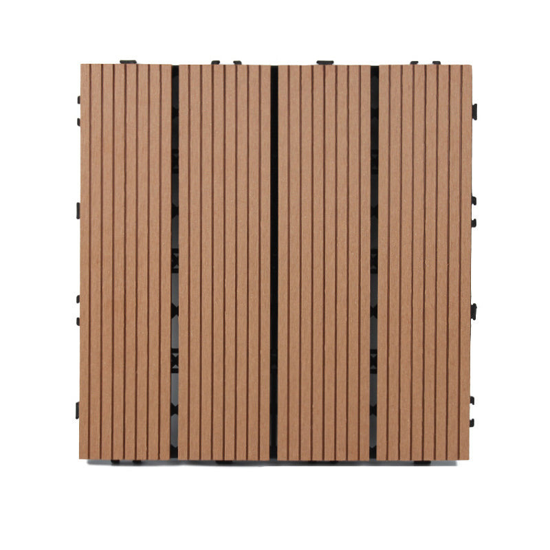 Wooden Floor Tile Solid Colour Click Lock Non-Slip Outdoor Decking