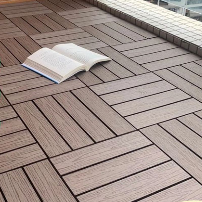 Wooden Floor Tile Solid Colour Click Lock Non-Slip Outdoor Decking