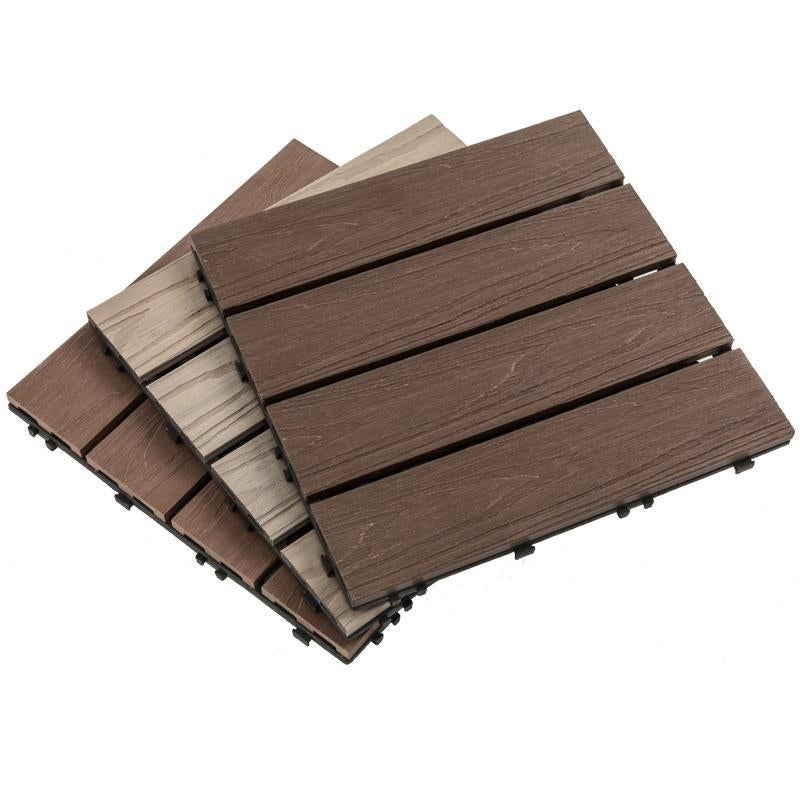 Wooden Floor Tile Solid Colour Click Lock Non-Slip Outdoor Decking