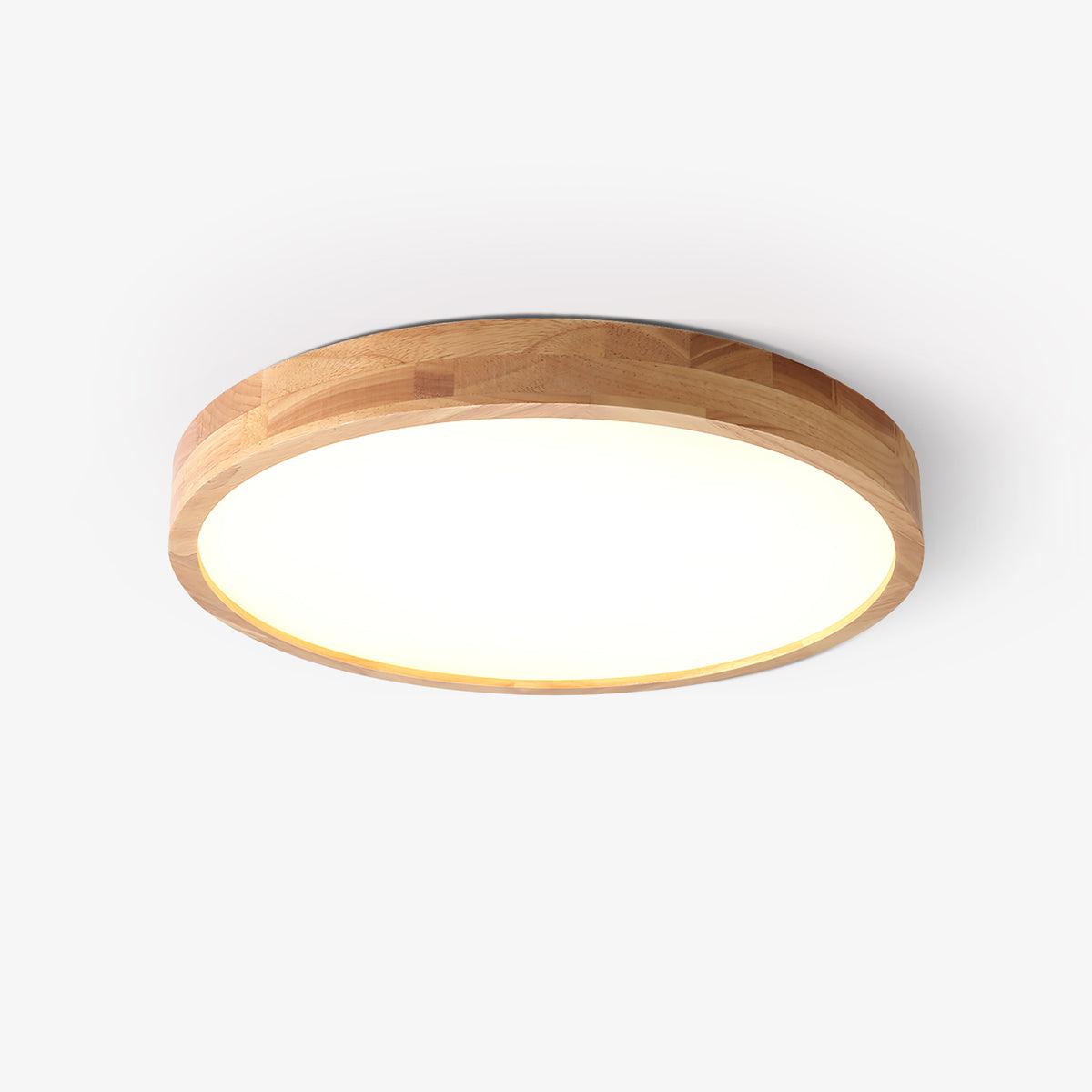 Wooden Geometric Flush Mount LED Ceiling Light