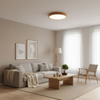 Wooden Geometric Flush Mount LED Ceiling Light