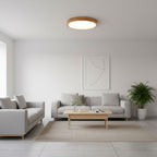 Wooden Geometric Flush Mount LED Ceiling Light