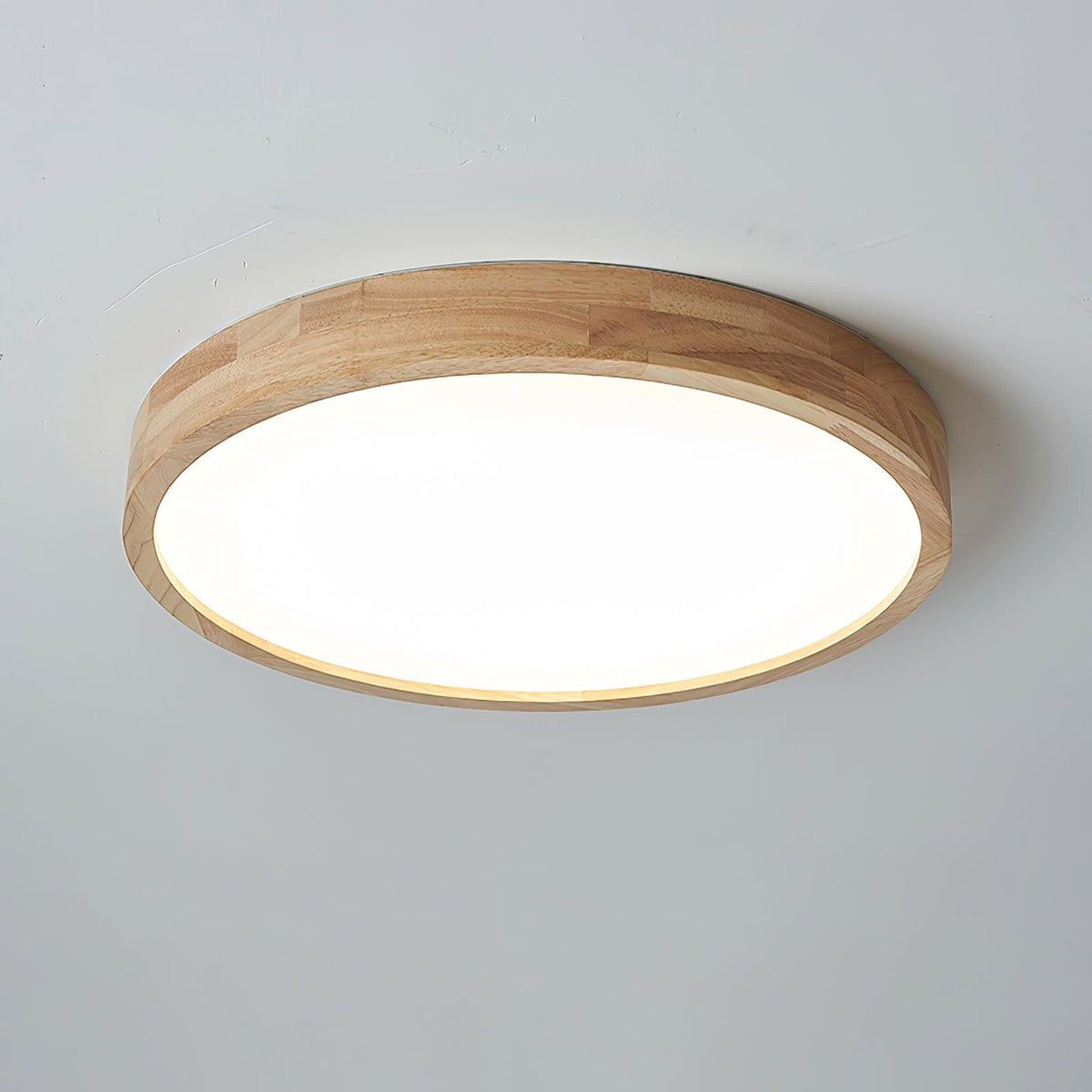 Wooden Geometric Flush Mount LED Ceiling Light