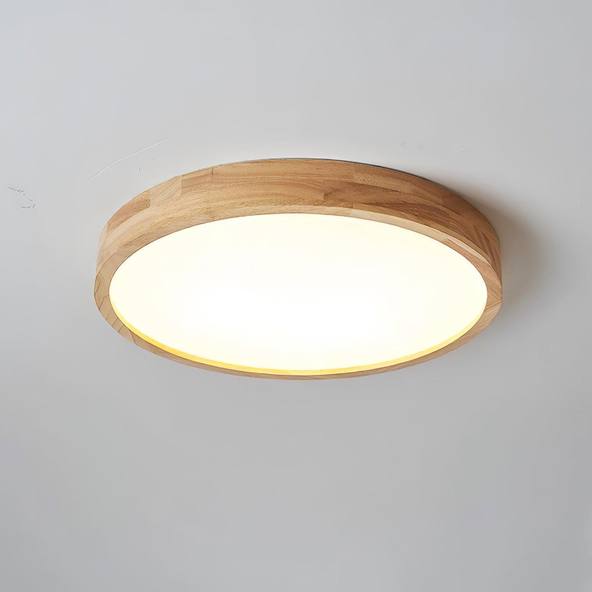 Wooden Geometric Flush Mount LED Ceiling Light