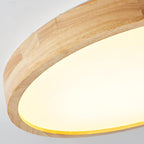Wooden Geometric Flush Mount LED Ceiling Light