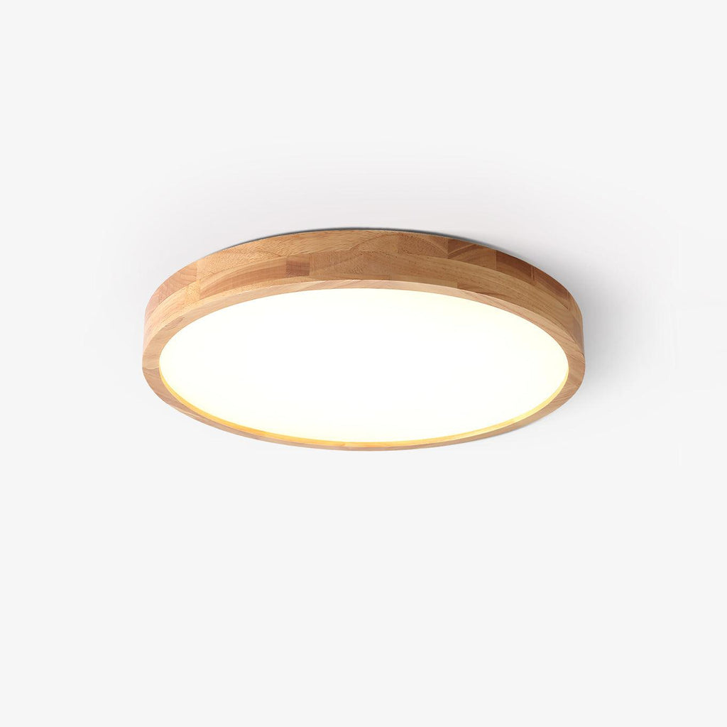 Wooden Geometric Flush Mount LED Ceiling Light