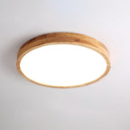Wooden Geometric Flush Mount LED Ceiling Light