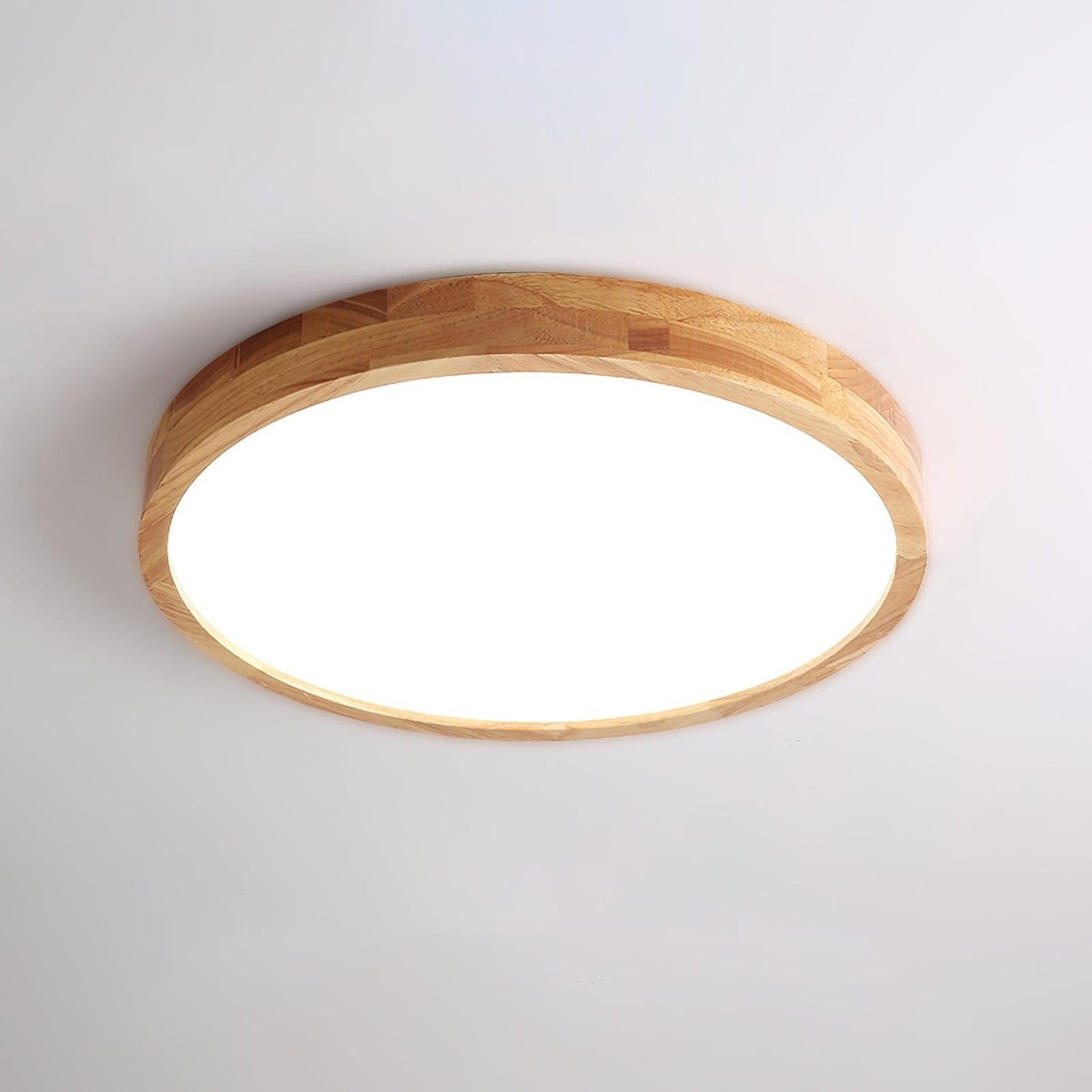 Wooden Geometric Flush Mount LED Ceiling Light