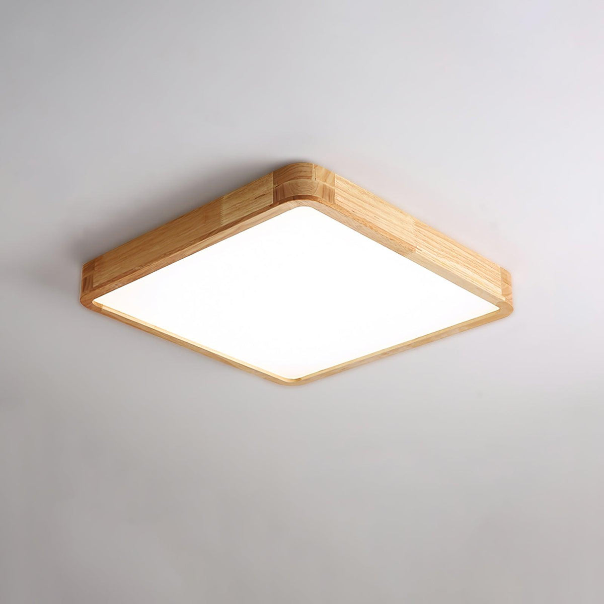 Wooden Geometric Flush Mount LED Ceiling Light