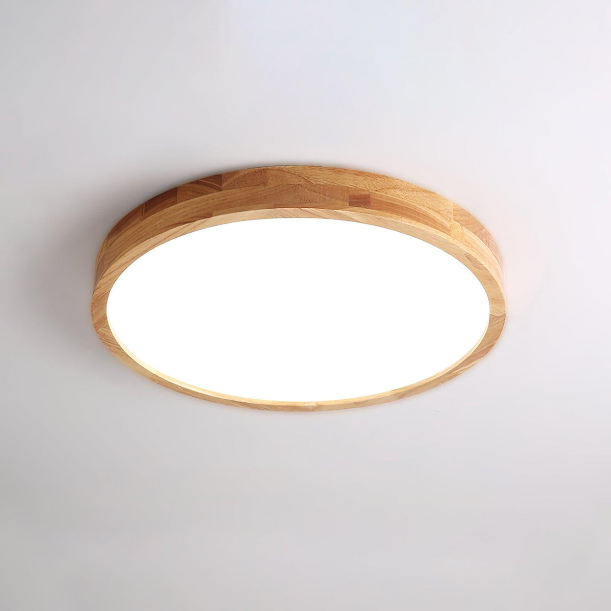 Wooden Geometric Flush Mount LED Ceiling Light