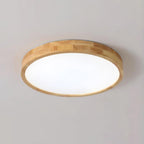 Wooden Geometric Flush Mount LED Ceiling Light