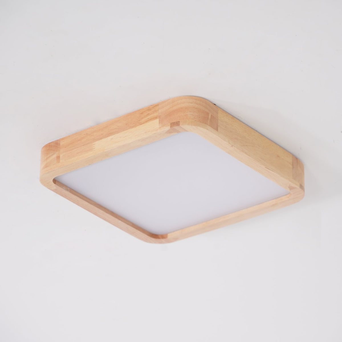 Wooden Geometric Flush Mount LED Ceiling Light