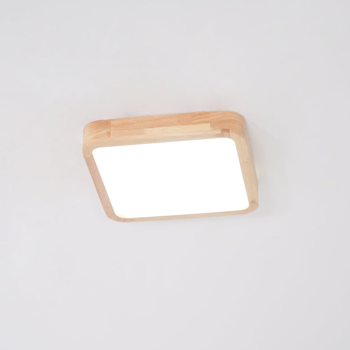 Wooden Geometric Flush Mount LED Ceiling Light