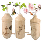Wooden Hanging Hummingbird Nesting House Set