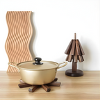Wooden Table Mat with Tree Design Coaster Set